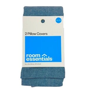 Room Essentials Pillow Covers Square 16 x 16 Blue Zippered
New with Tag